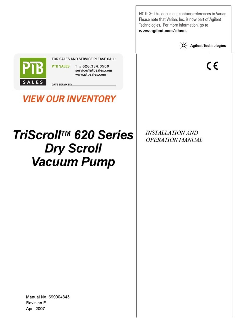 Agilent Technologies Varian TriScroll 620 Series User manual