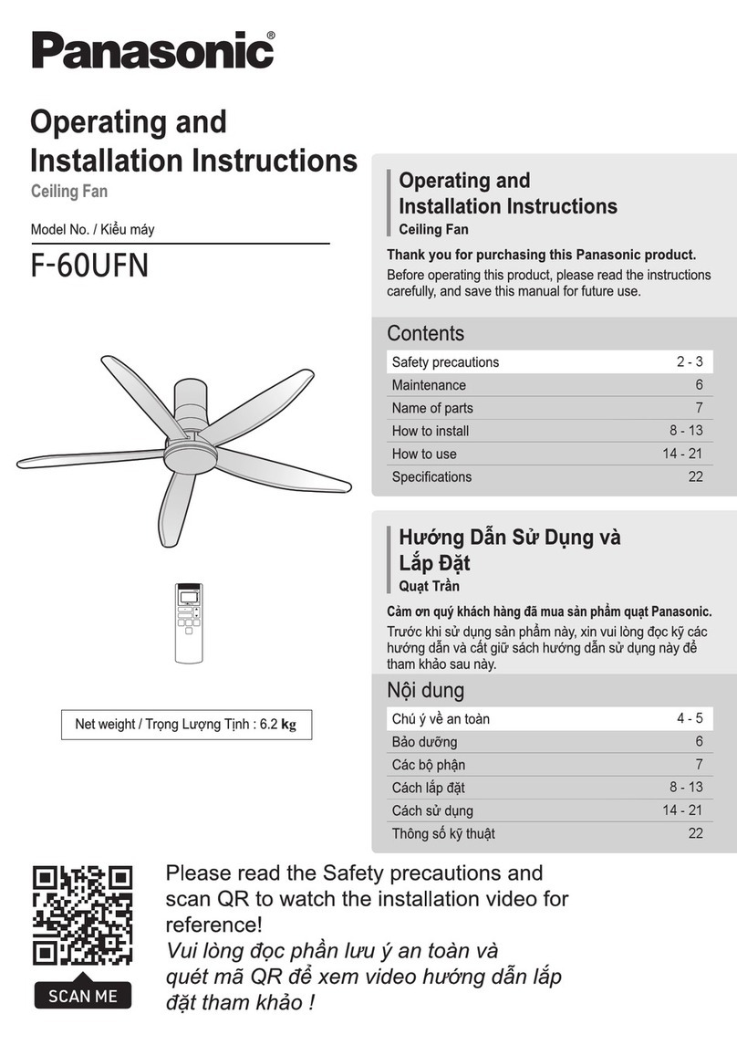 Panasonic F-60UFN Operating and installation instructions