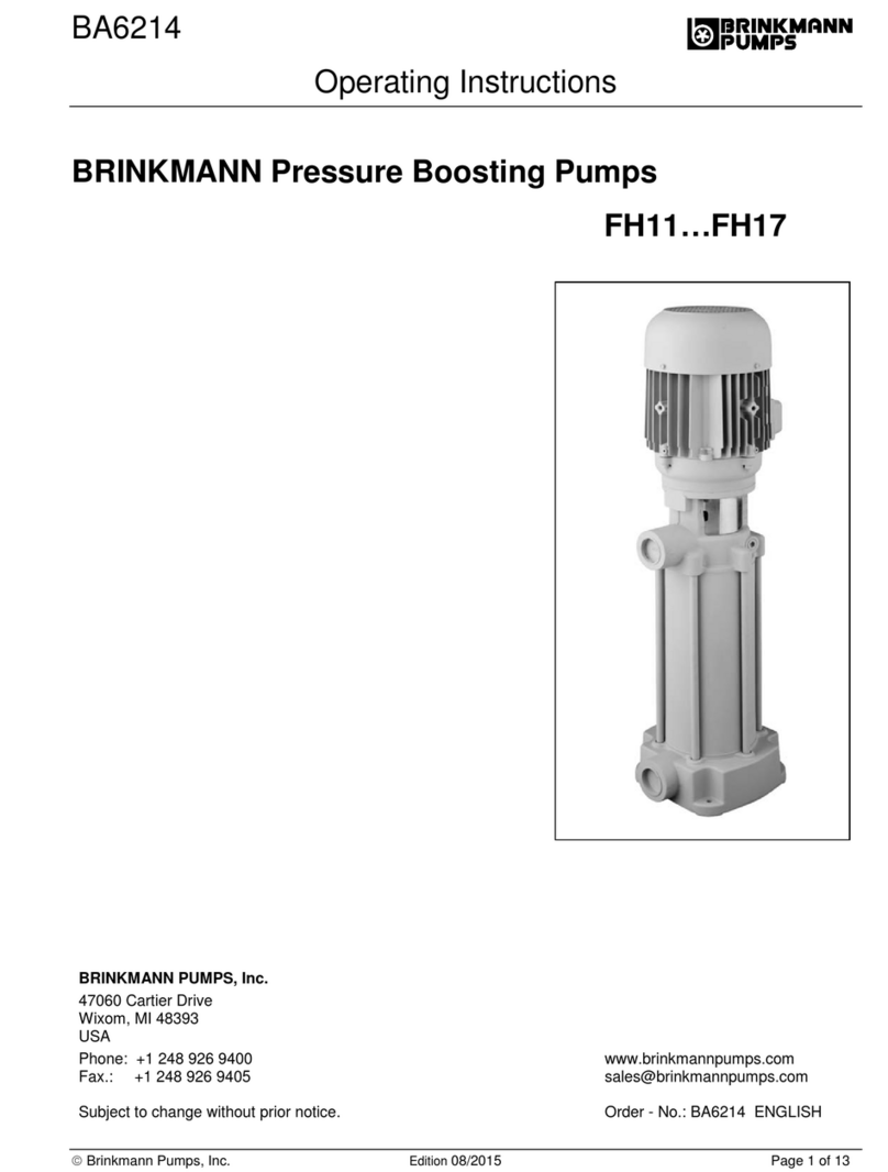 BRINKMANN PUMPS FH11 Series operating instructions