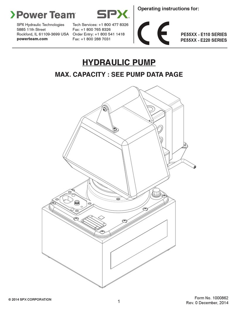 SPX Power Team PE55-E110 Series operating instructions