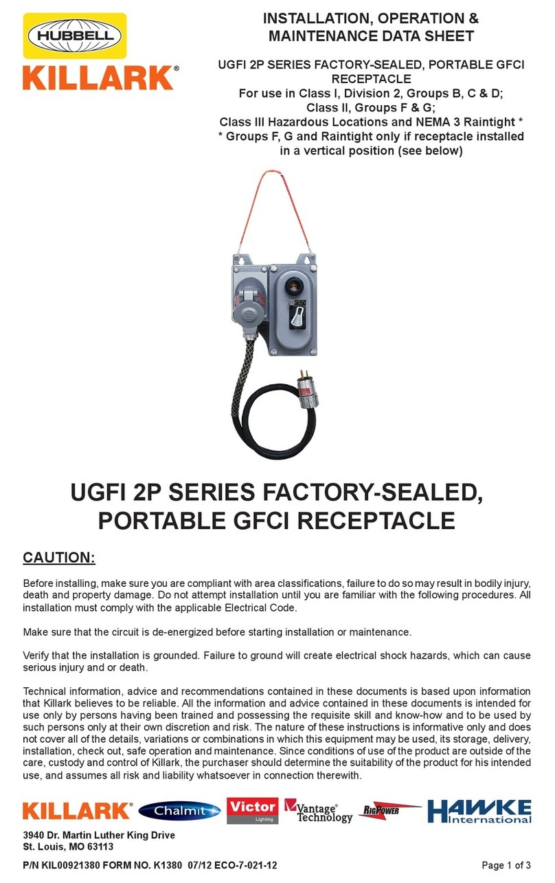 Hubbell KILLARK UGFI 2P Series Instruction Manual
