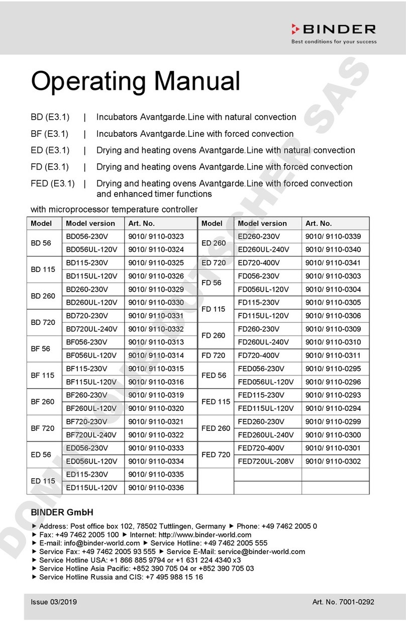 Binder 9010-0323 operating manual