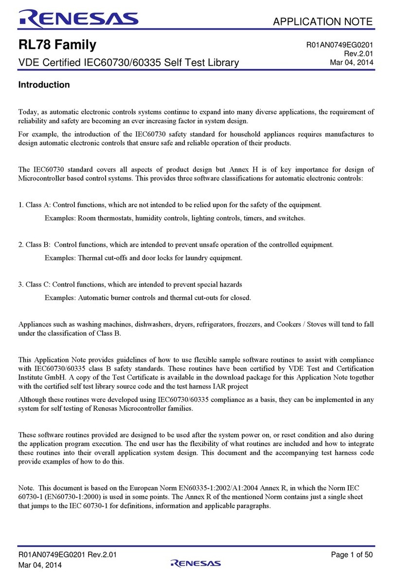 Renesas RL78 Series Installation and operating instructions