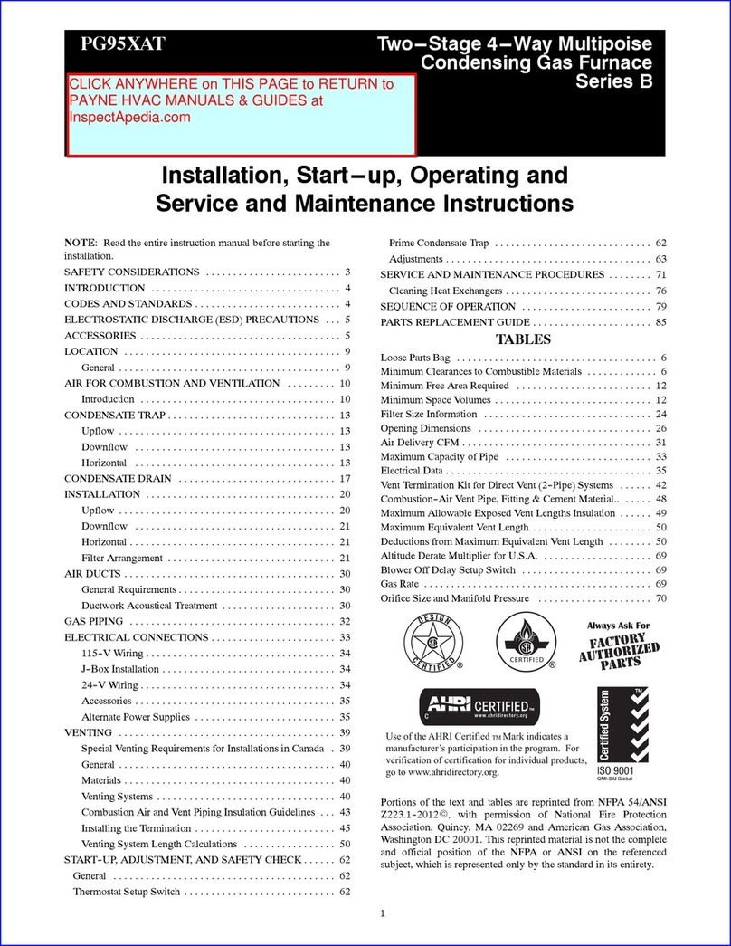 Carrier PG95XAT Installation, start-up, operating and service and maintenance instructions