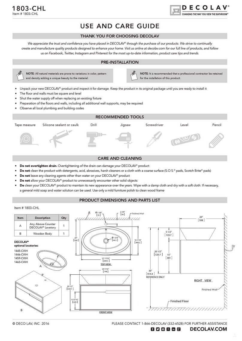 Decolav 1803-CHL Use and care guide