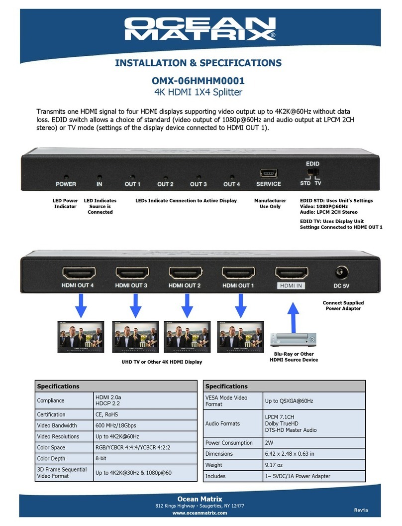 Ocean Matrix OMX-06HMHM0001 INSTALLATION & SPECIFICATIONS