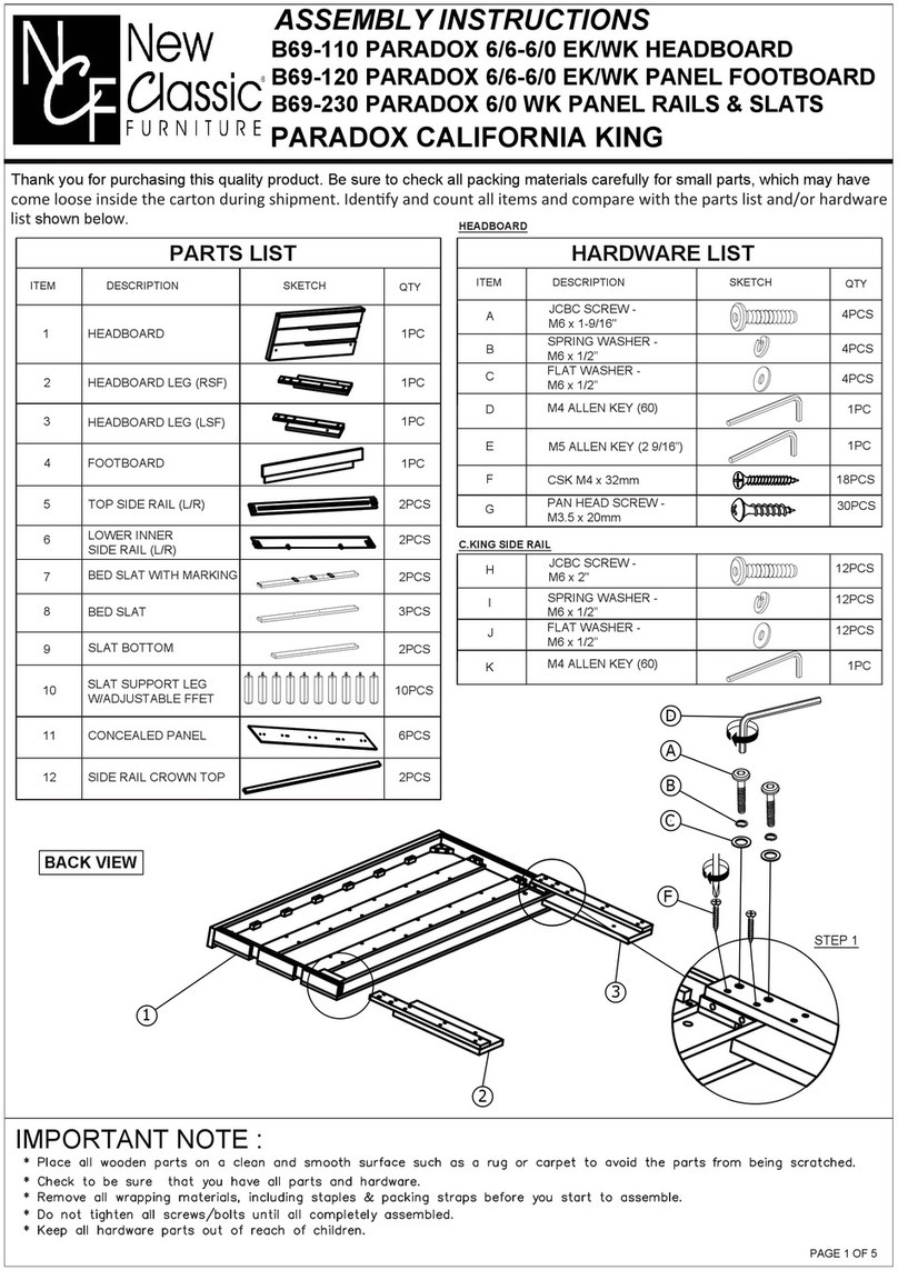 New Classic Furniture PARADOX B69-110 Assembly instructions New Classic Furniture PARADOX B69-110 Assembly instructions