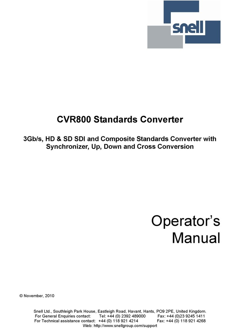 Snell CVR800 Operator's manual