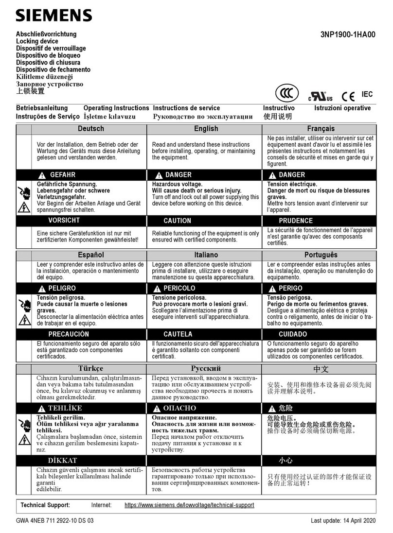 Siemens 3NP1900-1HA00 quick start guide
