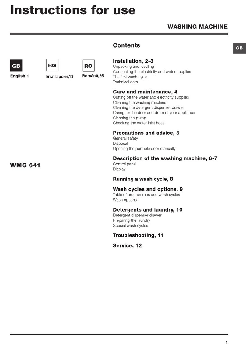 Whirlpool WMG 641 Instructions for use