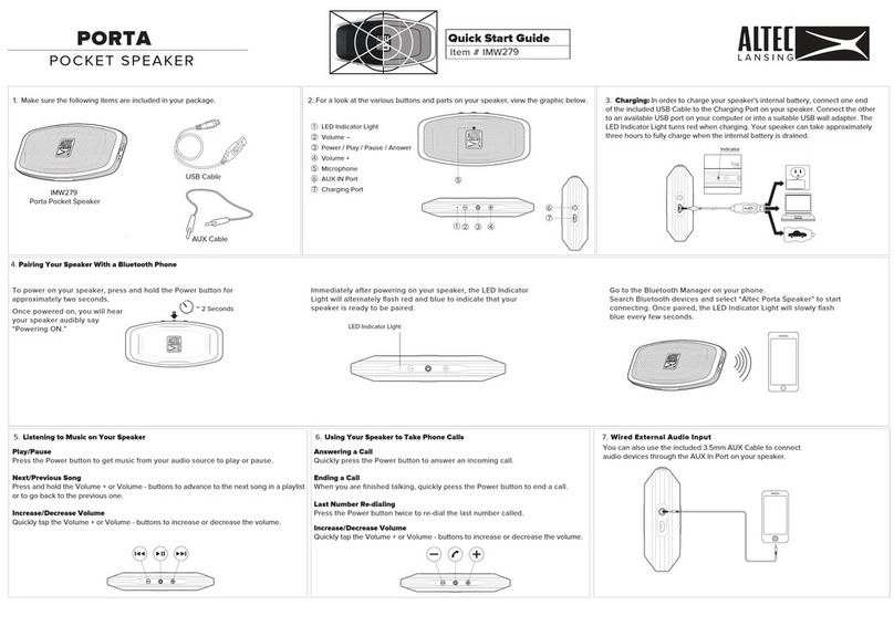 Altec Lansing PORTA User manual