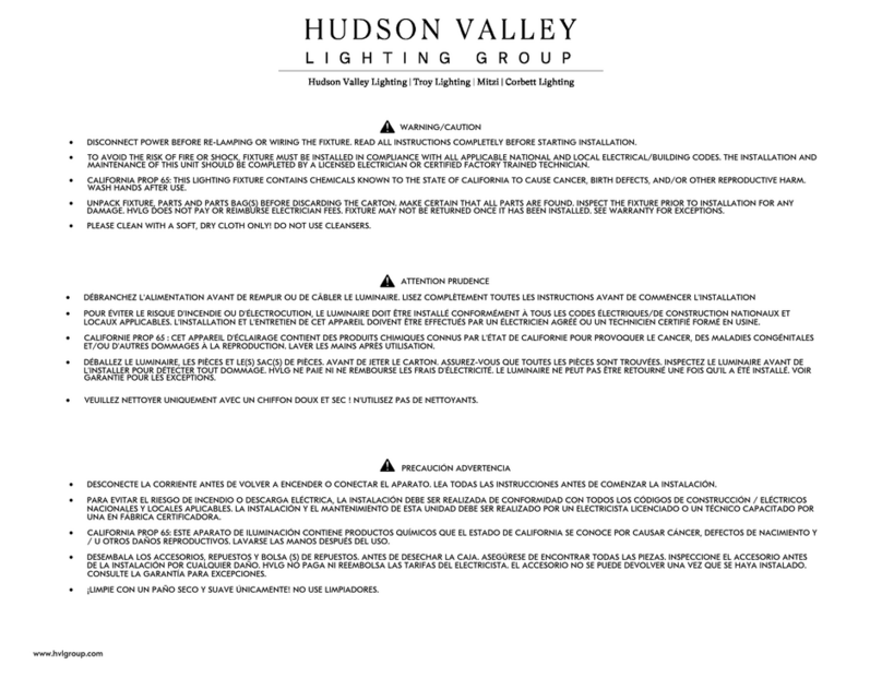 HUDSON VALLEY LIGHTING mitzi AIMEE installation instructions