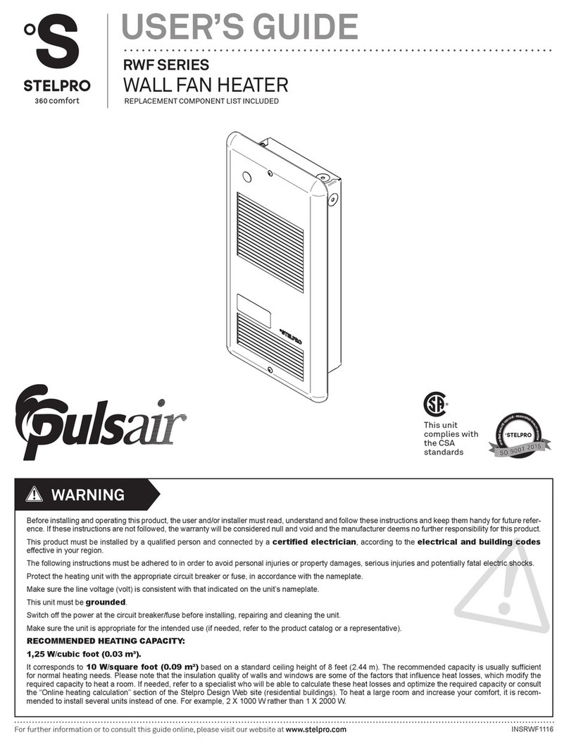 Stelpro pulsair RWF Series User manual