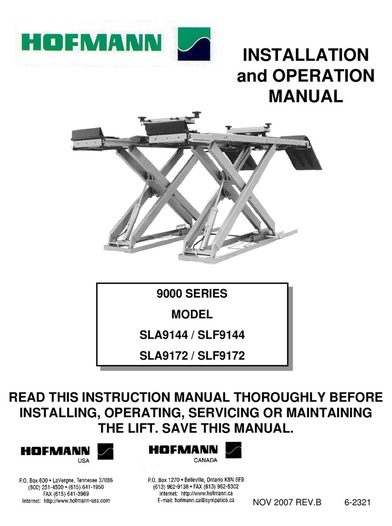 Hofmann 9000 Series Installation and operation manual