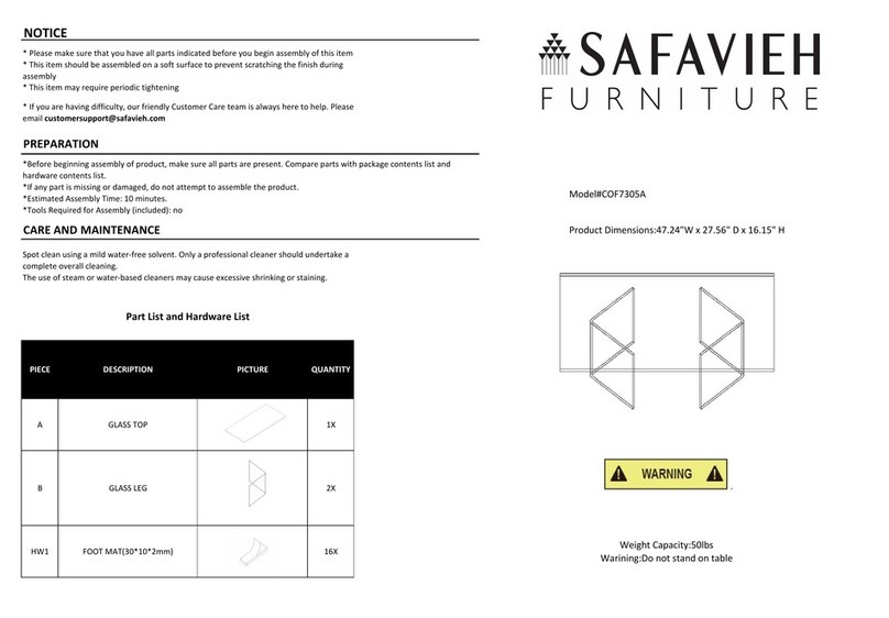 Safavieh Furniture Bedwyr COF7305A manual Safavieh Furniture Bedwyr COF7305A manual
