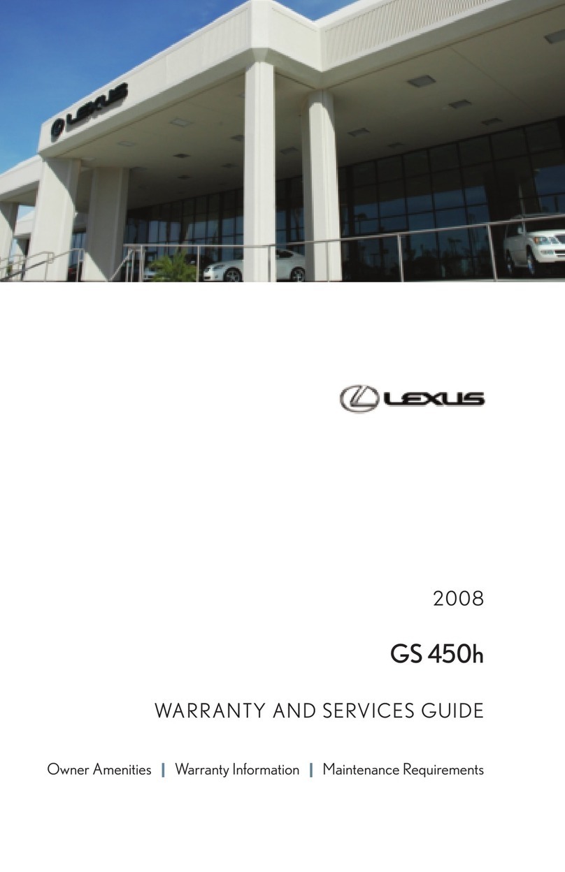 Lexus GS450h 2008 Warranty and services guide
