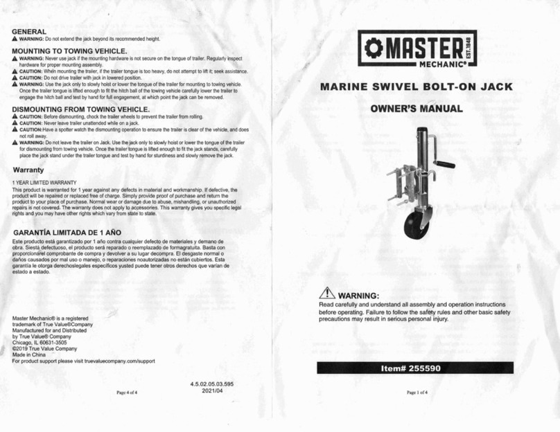 master mechanic 255590 owner's manual