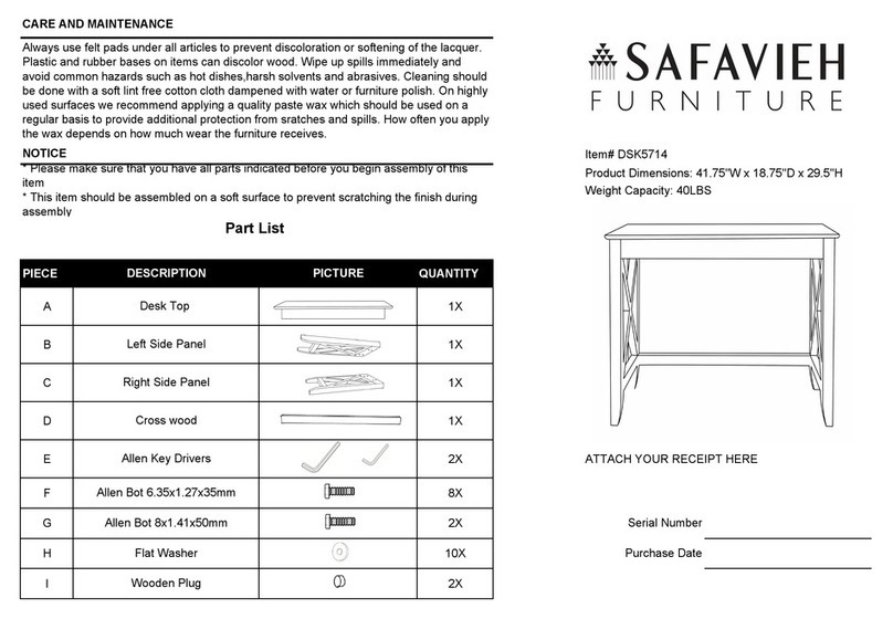 Safavieh Furniture Katelan DSK5714 manual
