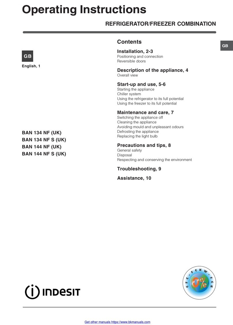 Indesit BAN 134 NF operating instructions