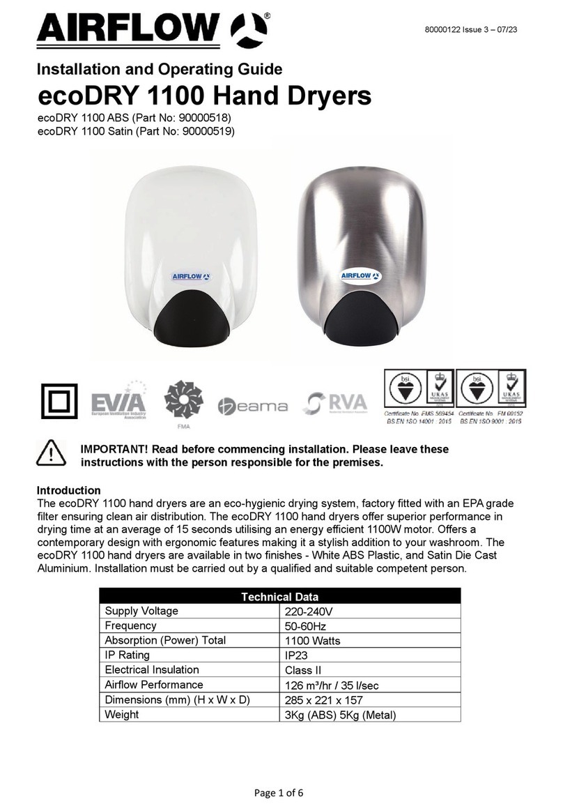 Airflow ecoDRY 1100 ABS Installation and operating guide