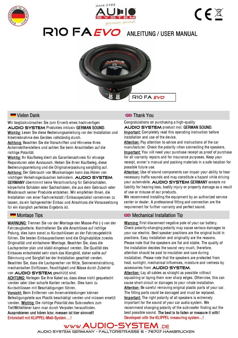 Audiosystem R10 FA EVO User manual