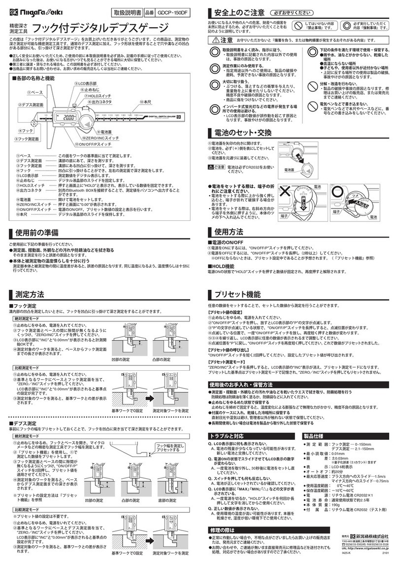 Niigata seiki GDCP-150DF instruction manual