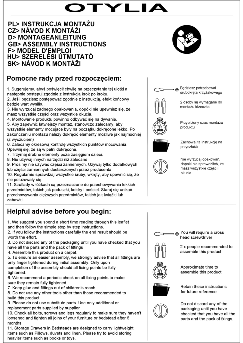 Arthauss Furniture OTYLIA Assembly instructions