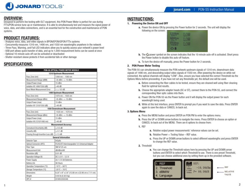 JONARD TOOLS PON-55 instruction manual