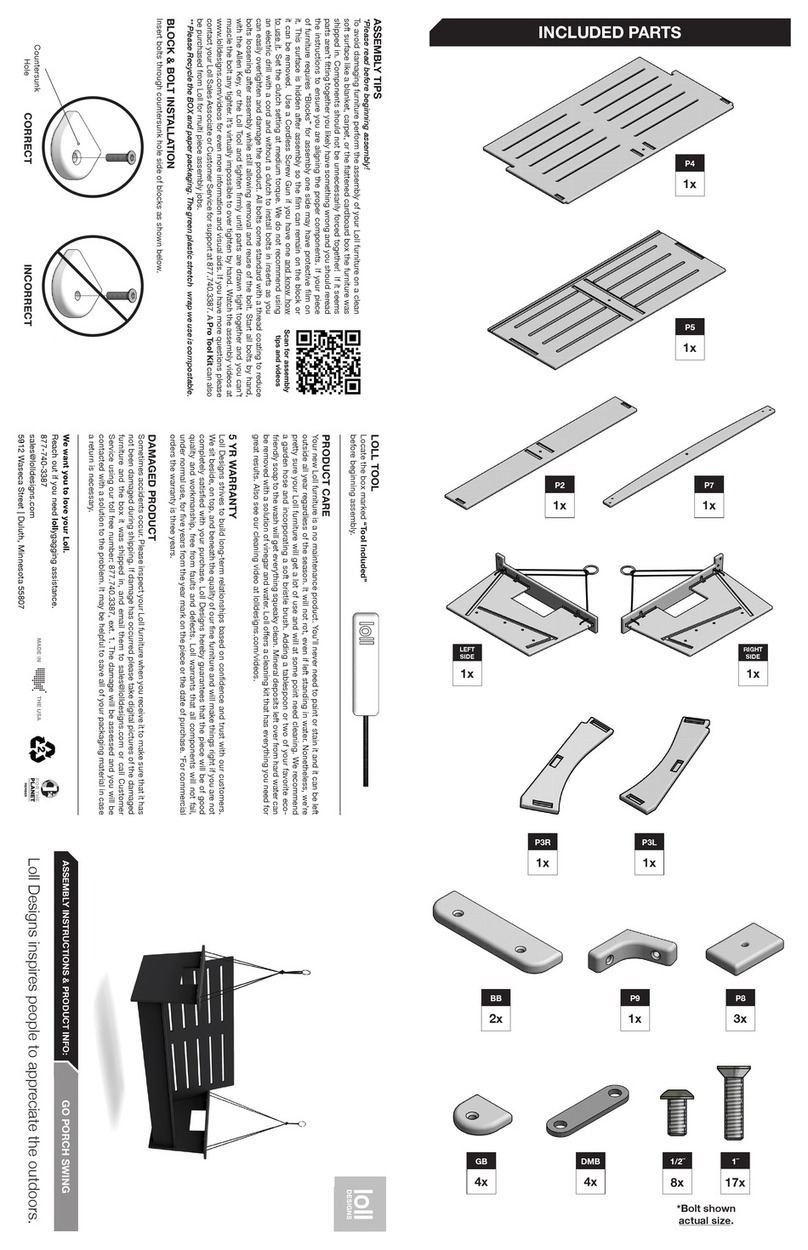 Loll Designs GO PORCH SWING installation instructions