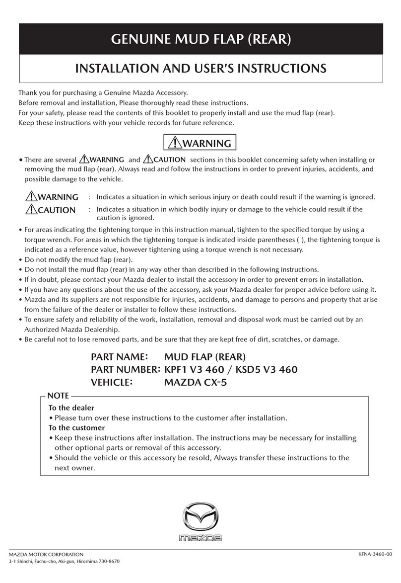 Mazda KPF1 V3 460 Installation and user instructions