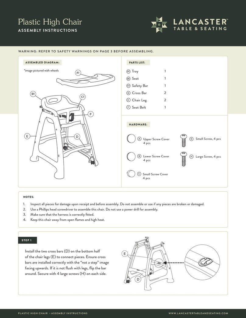 Lancaster 164HIGHCBK Assembly instructions