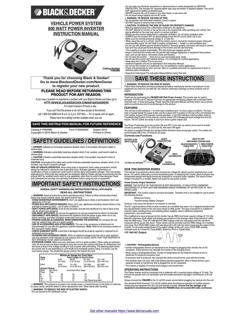 Black & Decker PI800BB User manual