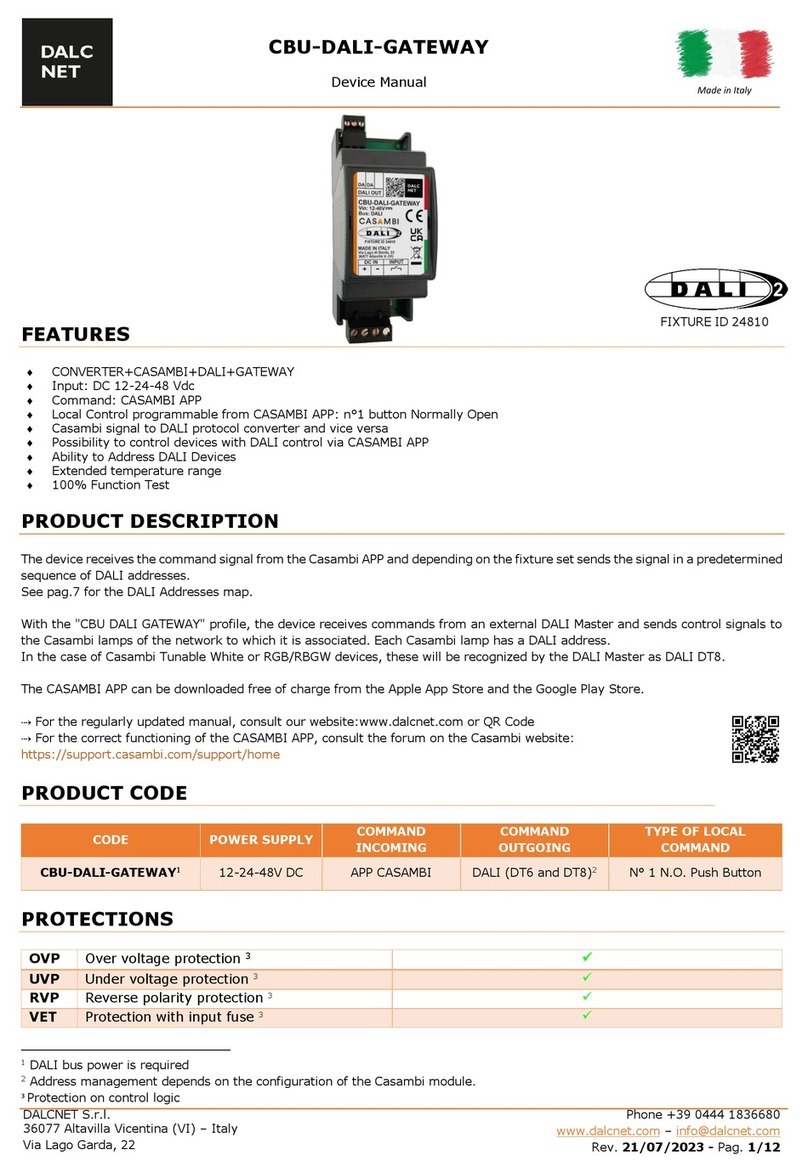 DALCNET CBU-DALI-GATEWAY Device manual