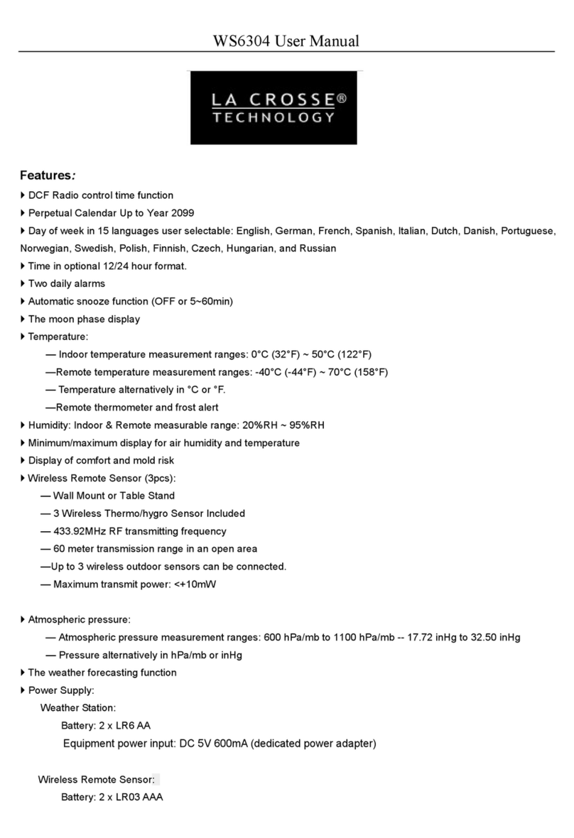 La Crosse Technology WS6304 User manual