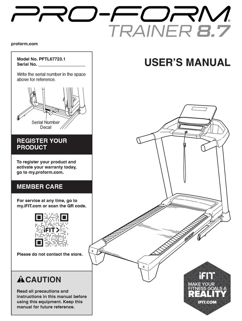 Pro-Form TRAINER 8.7 User manual
