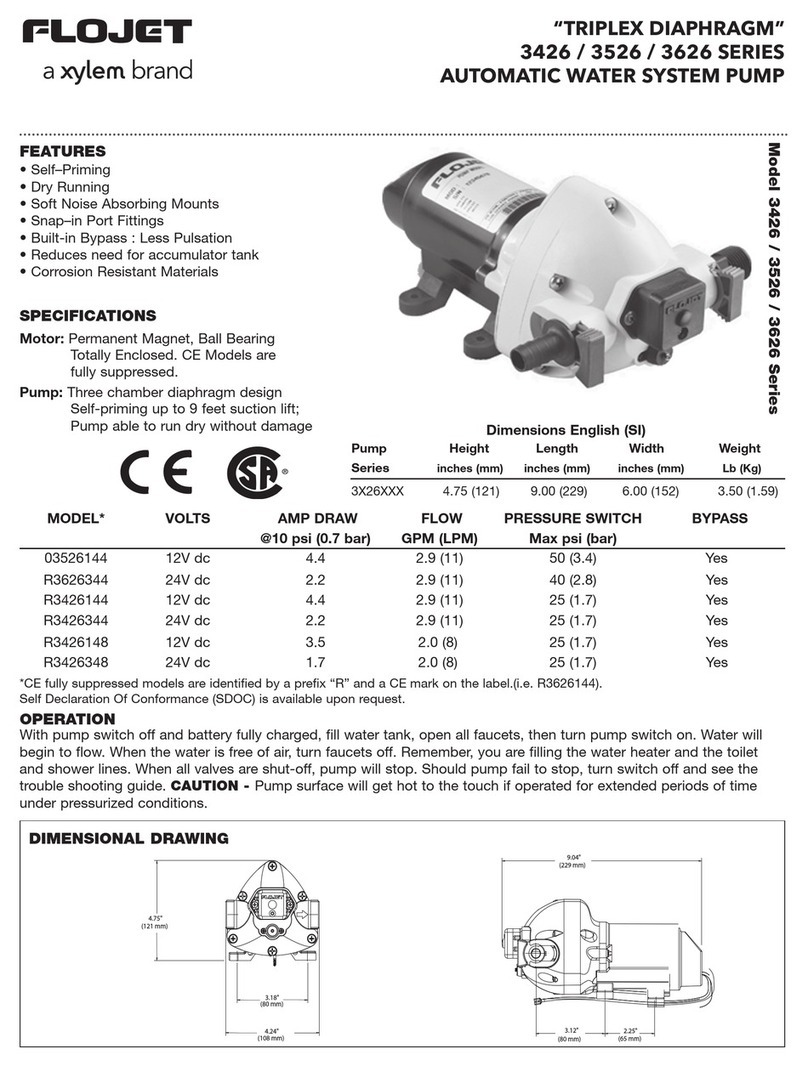 Xylem FLOJET 3526 Series manual