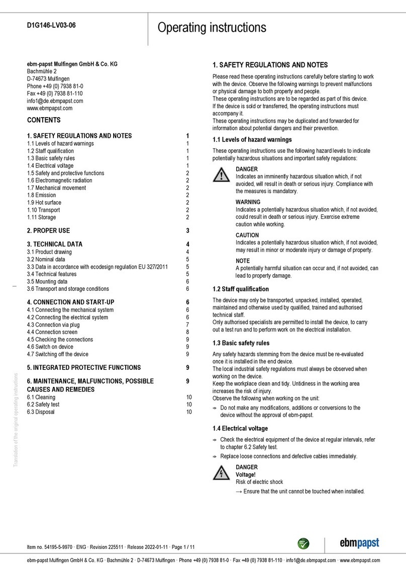 Ebmpapst D1G146-LV03-06 User manual