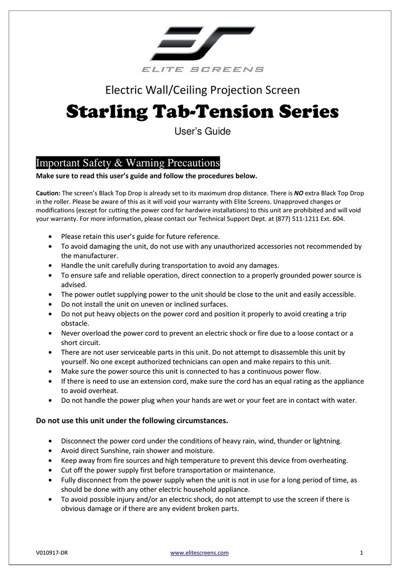 Elite Screens Starling Tab-Tension Series user guide