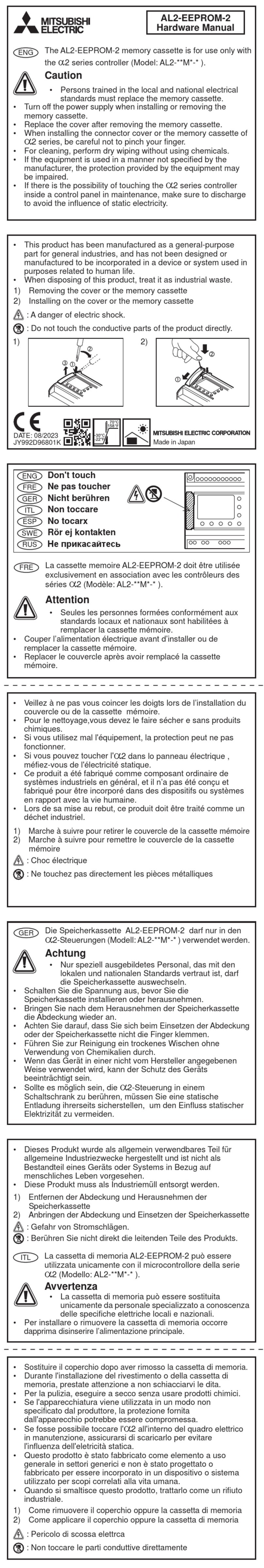 Mitsubishi Electric AL2-EEPROM-2 Hardware manual