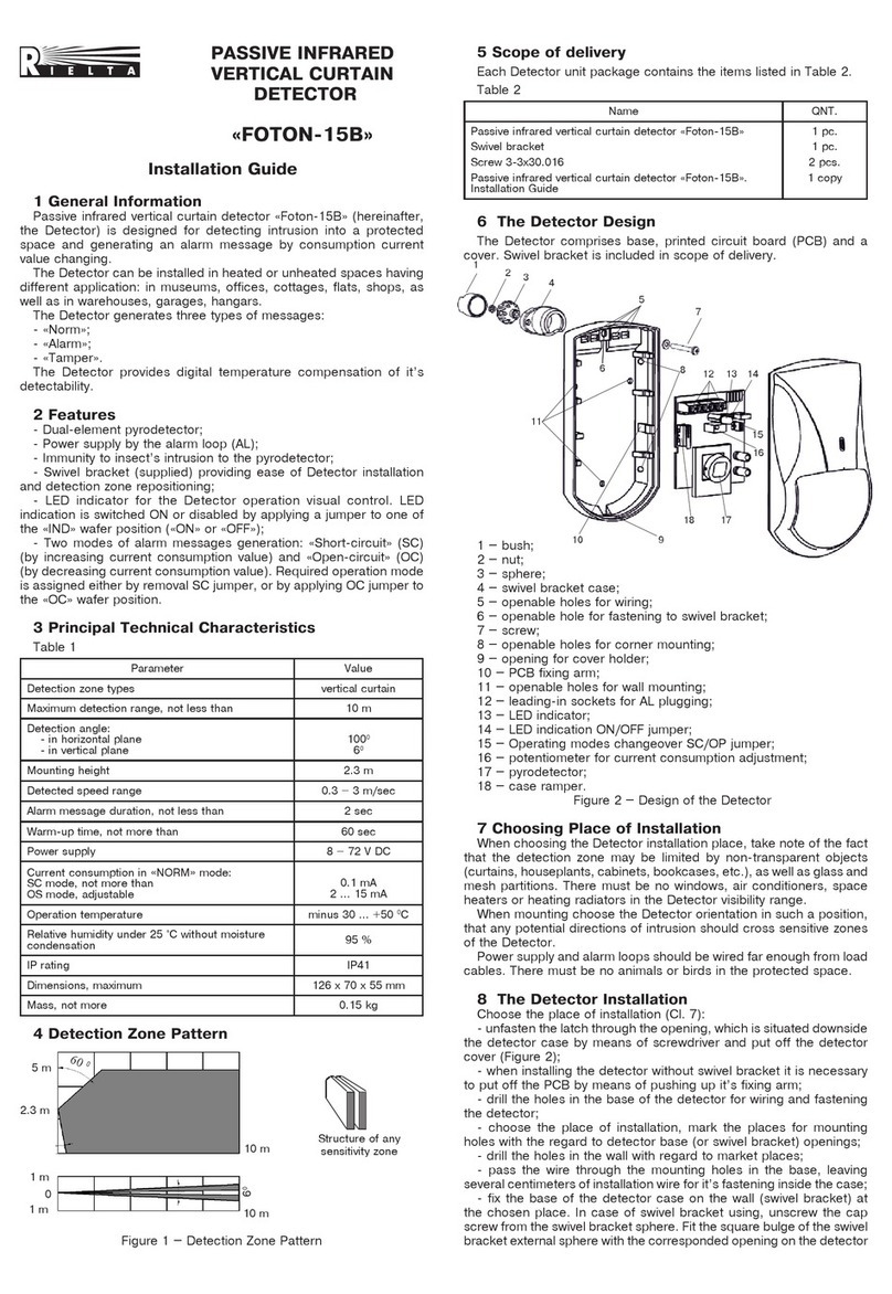 Rielta FOTON-15B installation guide