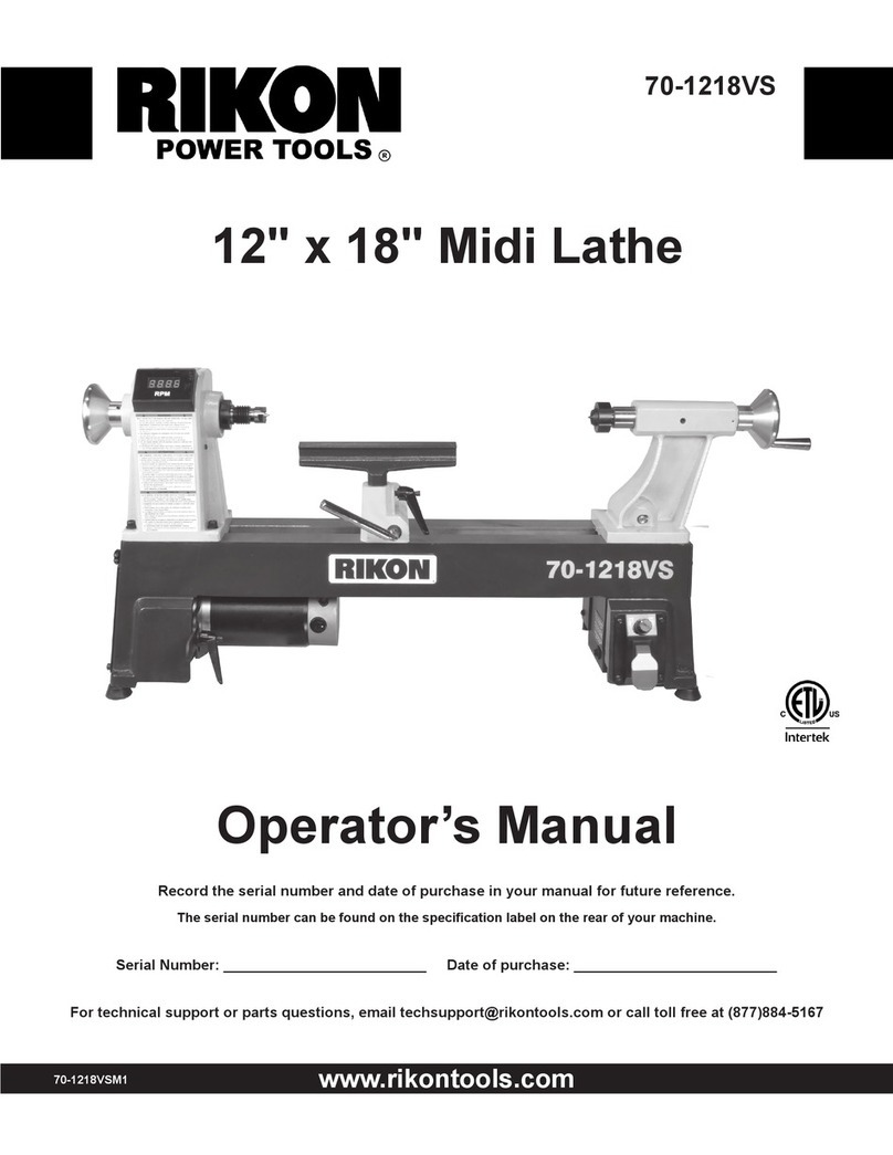 Rikon Power Tools 70-1218VS Operator's manual Rikon Power Tools 70-1218VS Operator's manual
