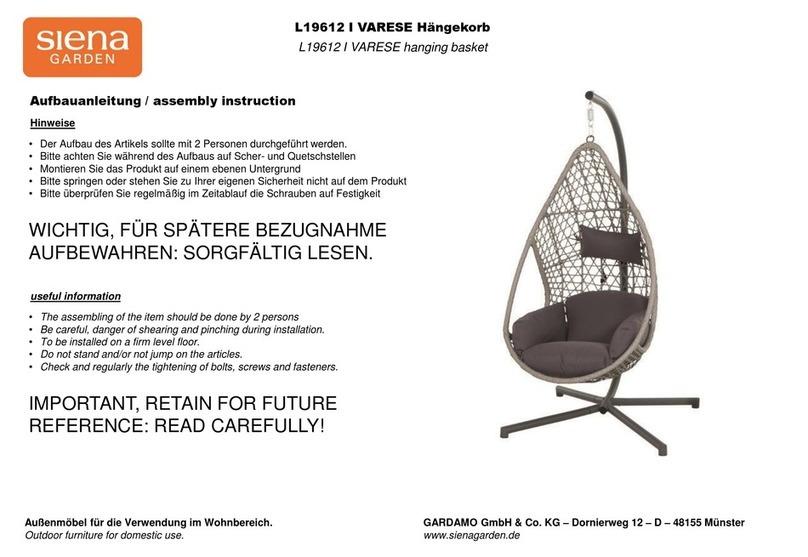 siena GARDEN VARESE L19612 I Assembly instruction