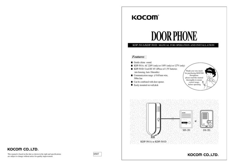 KOCOM KDP-501A Instruction Manual