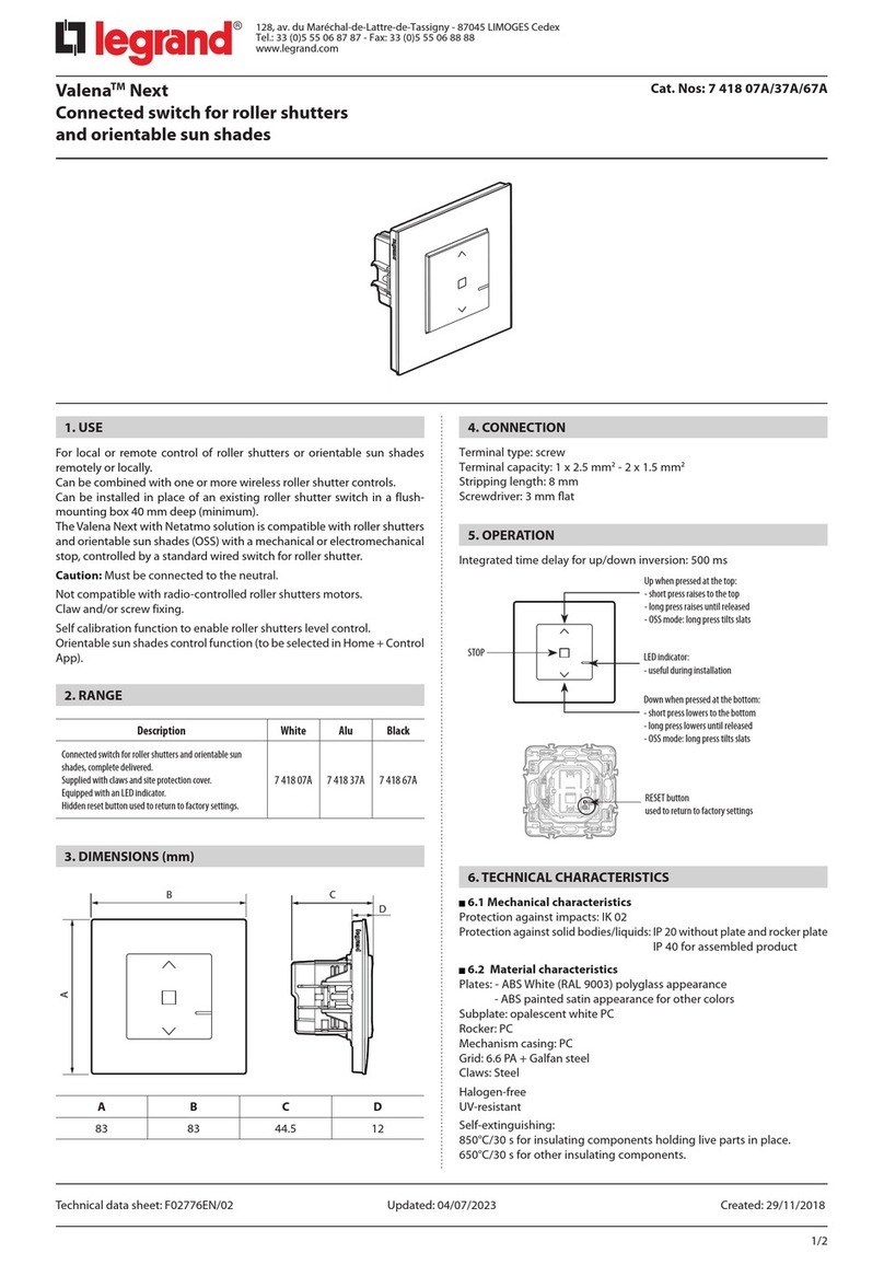 LEGRAND Valena 7 418 07A User manual
