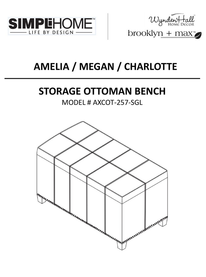 Simpli Home WyndenHall brooklyn + max AXCOT-257-SGL User manual Simpli Home WyndenHall brooklyn + max AXCOT-257-SGL User manual