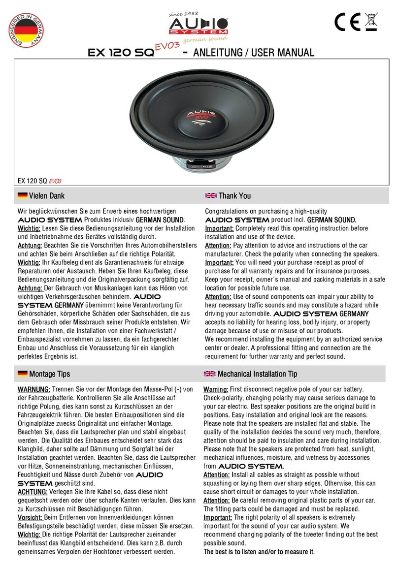 Audiosystem EX 120 SQ EVO3 user manual