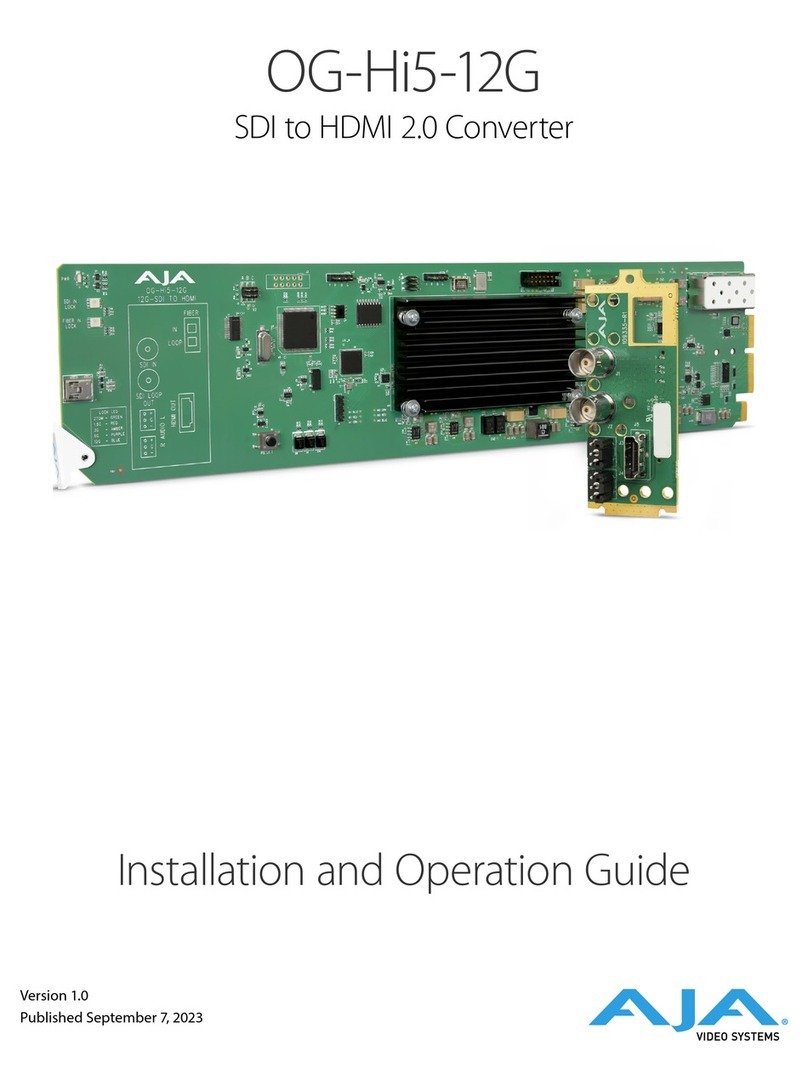 AJA OG-Hi5-12G Installation and operation guide