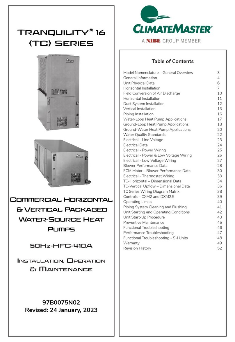 Nibe CLIMATEMASTER TRANQUILITY 16 Series Owner's manual