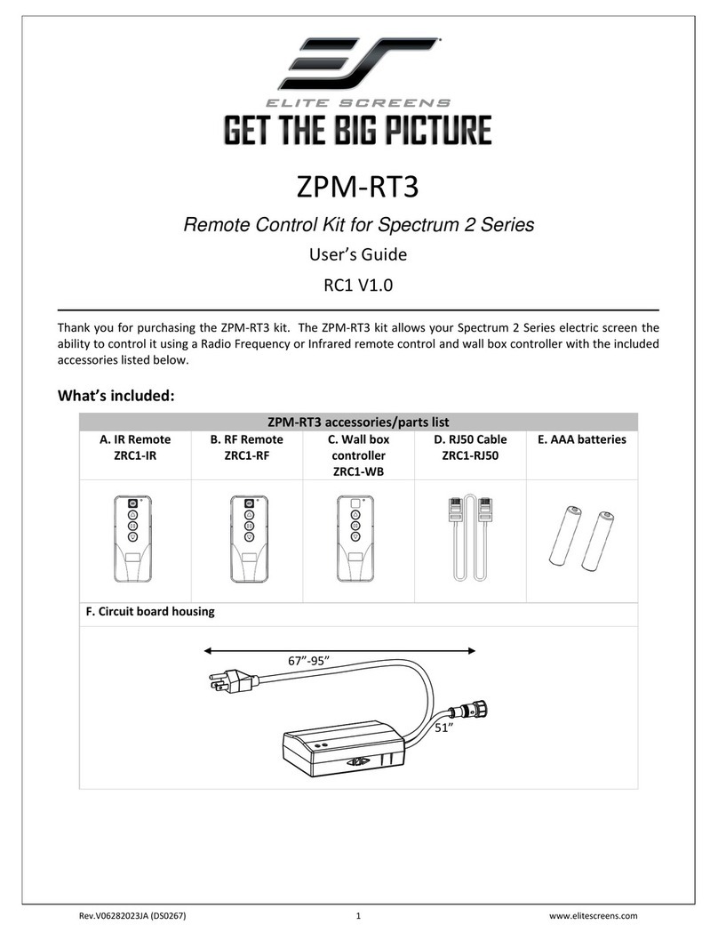 Elite Screens ZPM-RT3 user guide