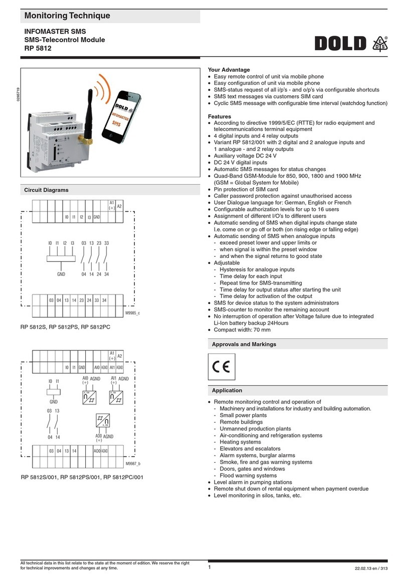 DOLD INFOMASTER SMS RP 5812 User manual